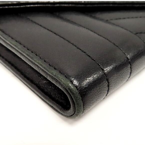 💎✨BEAUTIFUL✨💎Authentic SAINT LAURENT Long Wallet Leather Black - Picture 10 of 13